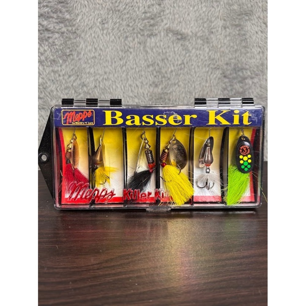 Mepps Basser Killer Kit 6 Piece Bass Fishing Spinner Lure Set Aglia Black Fury